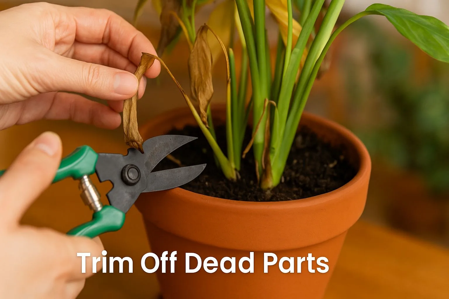 How to trim off dead parts from a dying indoor plant - Urban Plant
